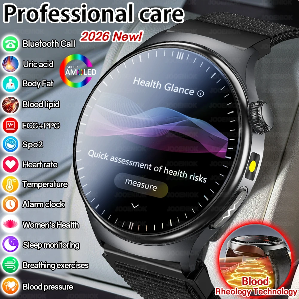 

2025 New Nursing Grade Smart Watch Blood oxygen Blood Lipid Uric Acid ECG+PPG Body Temperature Bluetooth Call Health Smartwatch