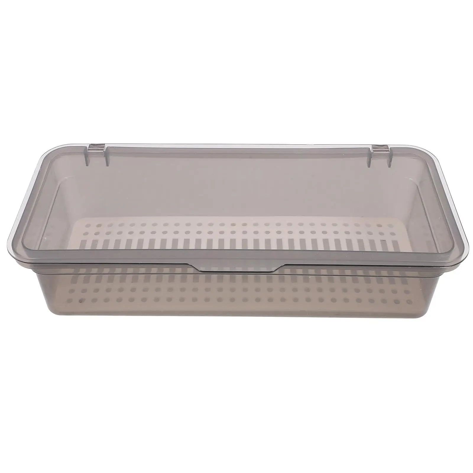 

Chopstick Storage Box 25cm Transparent Lid Kitchen ganizer Spoon Silverware Holder Drainage Design utensil storage box
