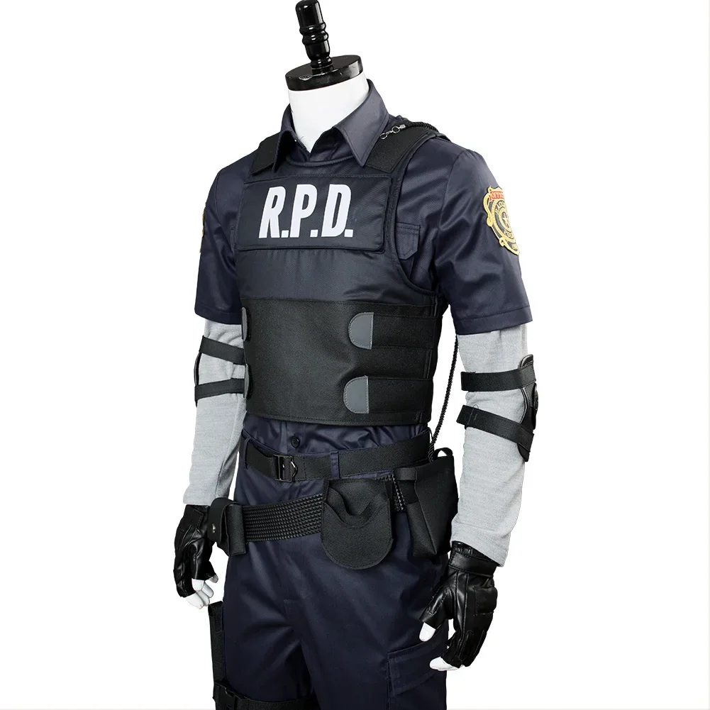 Leon Cosplay Fantasy Holster Biohazard Spiel Resident Re Kostüm Verkleidung erwachsene Männer Rollenspiel Fantasia Outfit männlich Halloween Stoff