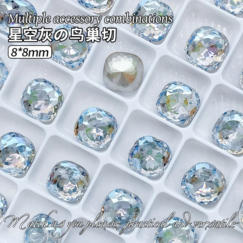 K9 cristal blanco con diamantes de forma mixta gris claro gemas de fondo puntiagudo utilizadas para pendientes collares accesorio de joyería para uñas