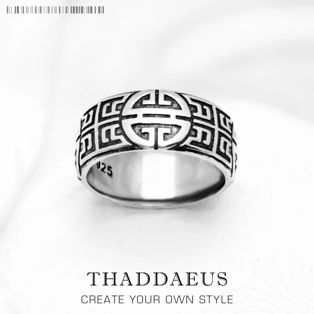 

Кольцо-ЭТНО со знаком благословения, этнические изящные украшения для женщин и мужчин, Осенний буддийский молитвенный подарок в искусственном серебре