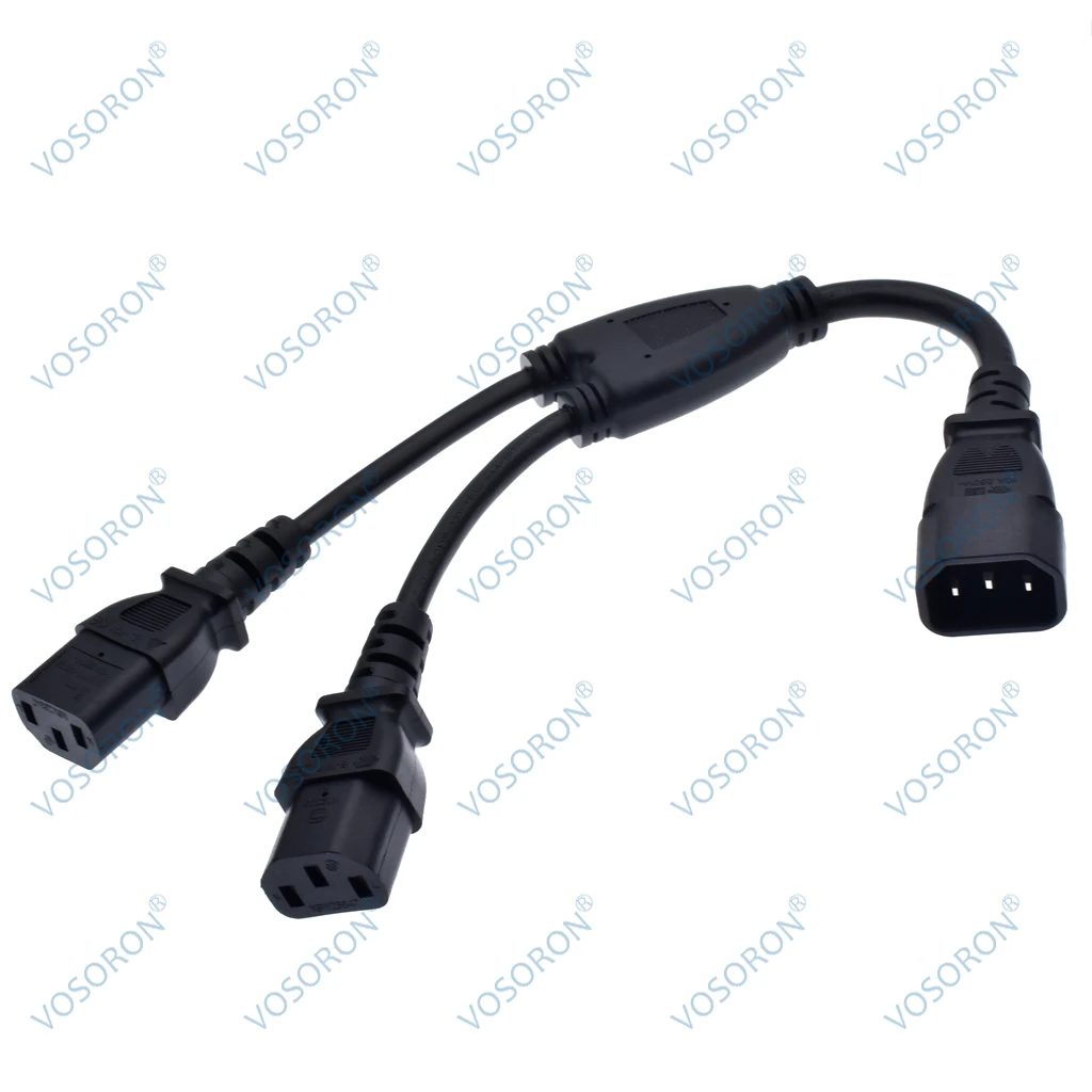 1FT IEC 320 C14 to Dual C13 Power Cable,C14 Male to 2X C13 Female Y Splitter AC Conversion Cable,Suitable for Computer Etc