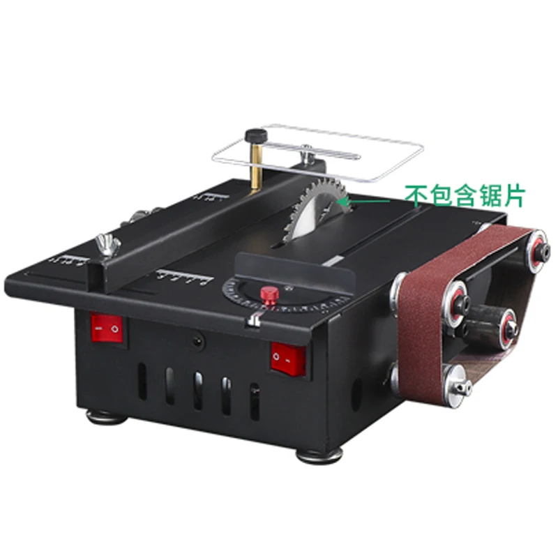2 In 1 Machine Kit Variable Speed Circular Bench Saw 30mm Depth DIY Benchtop Sanding Cutting Machine 300W Table Saw Belt Sander