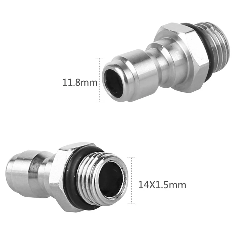 1-5Pairs High Pressure Washer Quick Connect Fittings M14x1.5mm Brass Connector for Snow Foam Pot Lance Spray Nozzle Adapter