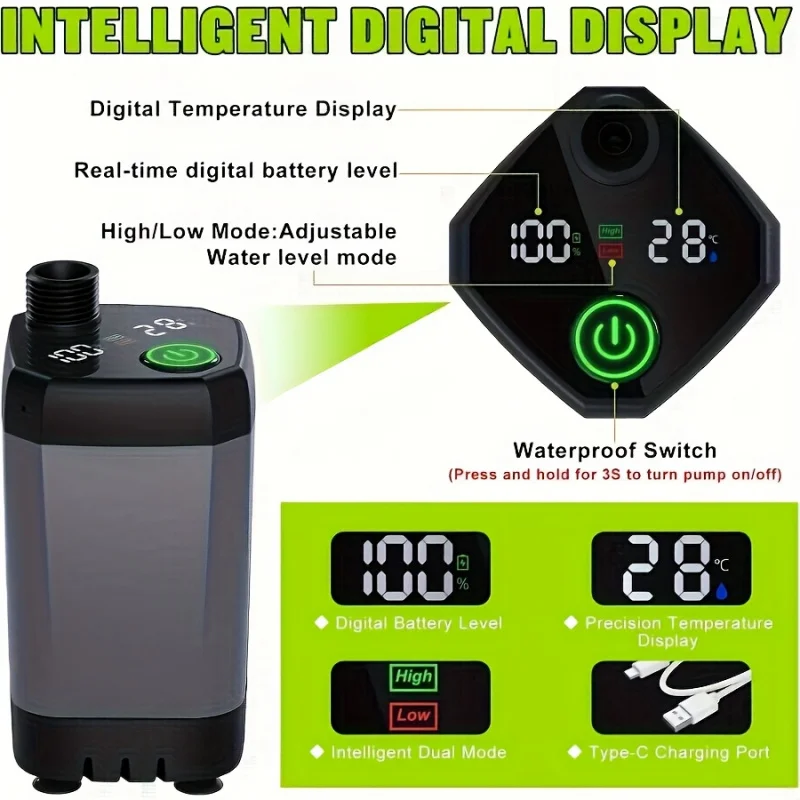 Immagine 5: Nuova doccia portatile da campeggio, doccia elettrica mobile con batteria a lunga durata