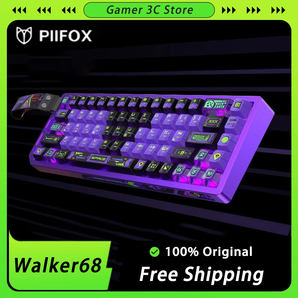 PIIFOX Walker68 Magnetic Switch Keyboard 8K CNC Aluminium Wired Keyboard 68key Custom Fps Valorant pc Gamer Keyboard Office Gift