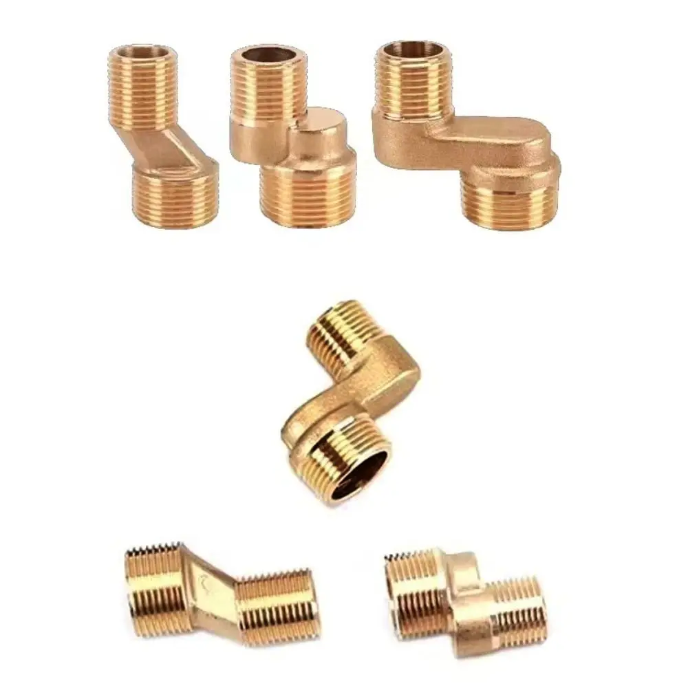 Copper Angled Curved Foot Angle Adjustment Lengthened Shower Faucet Adapter Wall Mounted Thickened Eccentric Screw Corner