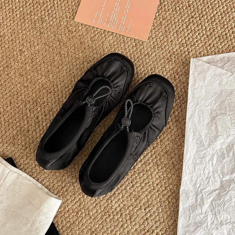 

Женские балетки на плоской подошве, осень 2023, модные повседневные туфли Мэри Джейн, удобные нескользящие уличные туфли в стиле ретро с цветочным принтом