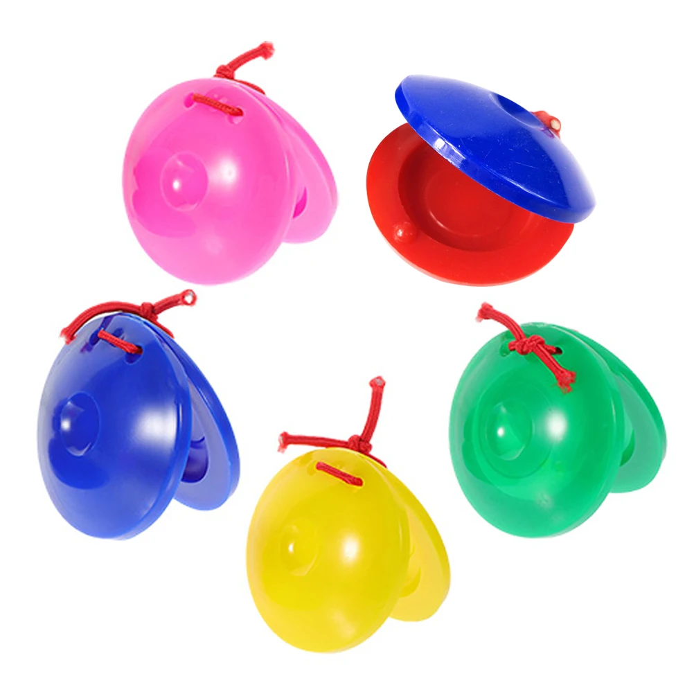 

5pcs Plastic Castanets For Kids Finger Clappers Musical Education Rhythm Instrument Small Percussion Finger Castanet Teaching