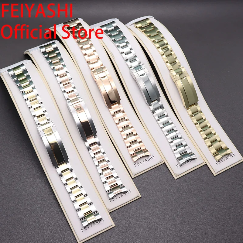 20mm Strap 316L Stainless Steel Men\'s Watch Bracelet Watchband Parts Wristband For Daytona Oyster Perpetual gmt Wholesale price