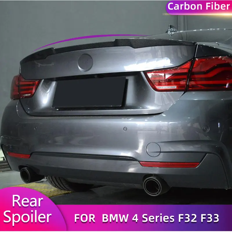 Carbon Fiber Rear Trunk Spoiler Wings For BMW 4 Series F32 F33 428i 435i Coupe 2014-2017 Racing Boot Lid Wing Lip Rear Spoiler