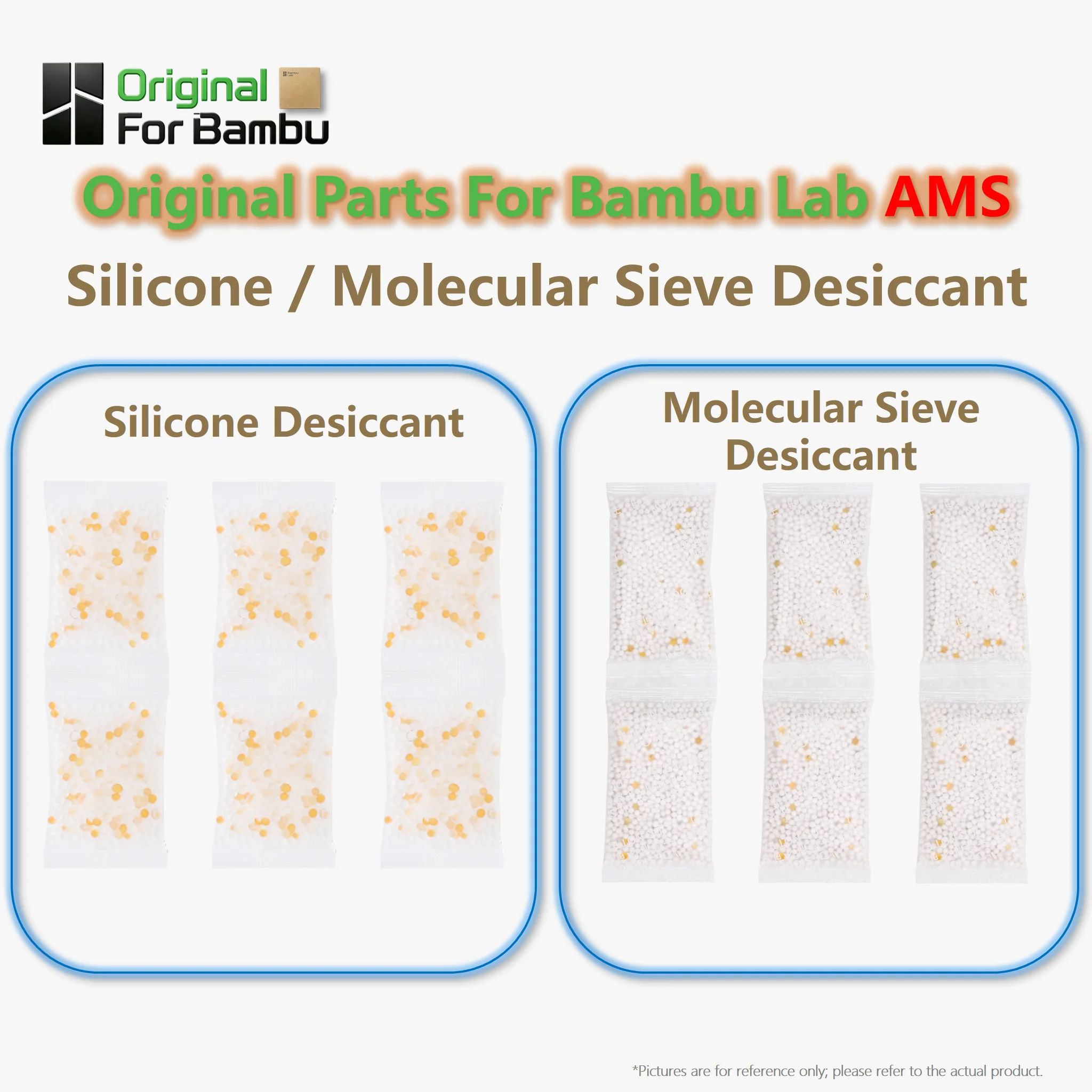 Original Bambu Lab AMS Desiccant, Molecular Sieve/Silicone Color-Changing Moisture Absorber for AMS 2 Pro/AMS Series 3D Printer