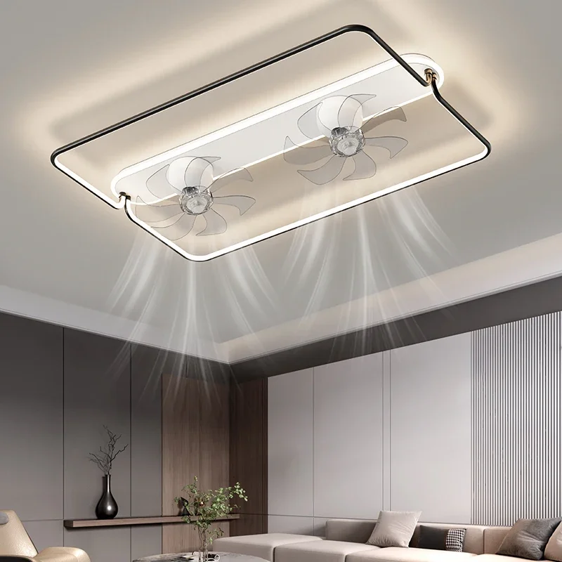 

Chandelier With Fan Light Ceiling Interior Lighting Bedroom Lamp Large Fans for Home Electric Control Silent Led Remote Modern