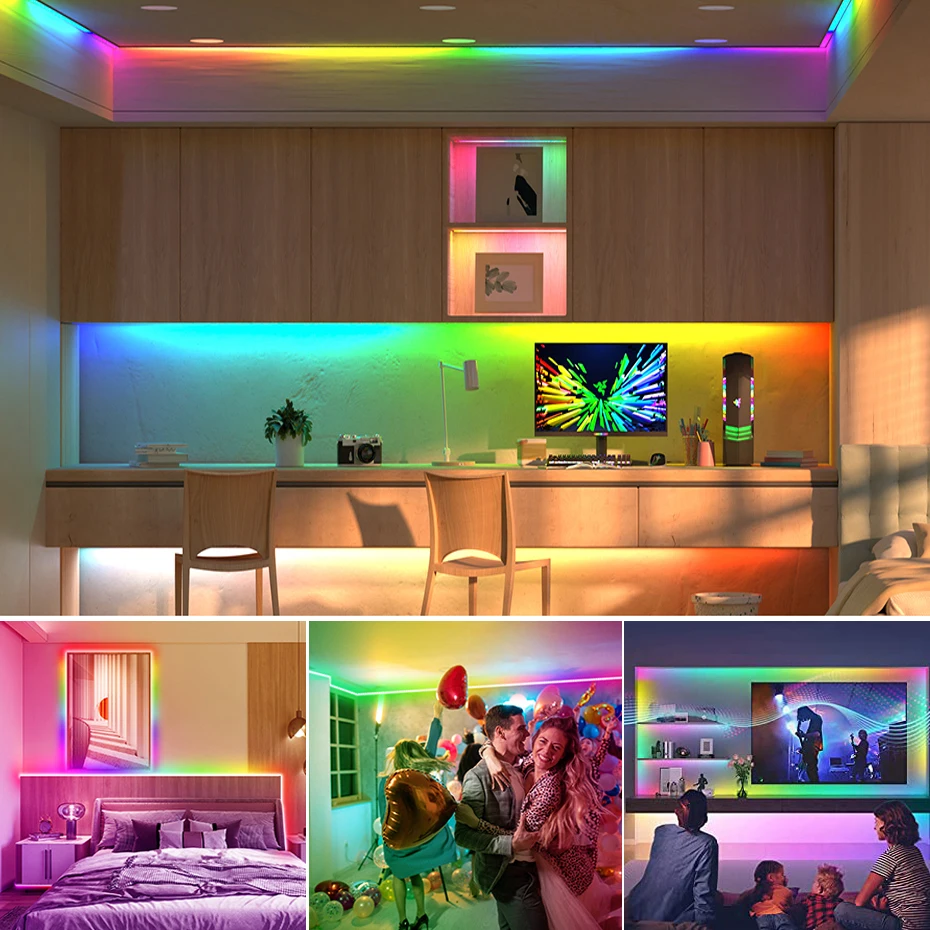 Rgbic cob led streifen dc24v flexibles band 120leds/m adressierbare bunte led streifen fernbedienung/bluetooth/wifi steuerung fรผr innen dekor
