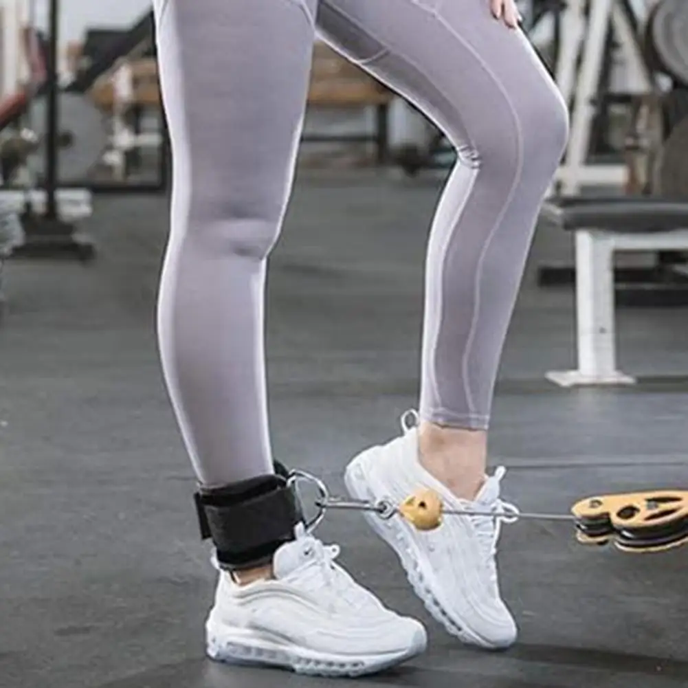 

Стальная манжета на щиколотке с двойным D-образным кольцом, фитнес-ремешок на щиколотке, регулируемые ремни на щиколотке для кабельных машин, удобные для нижнего бедра