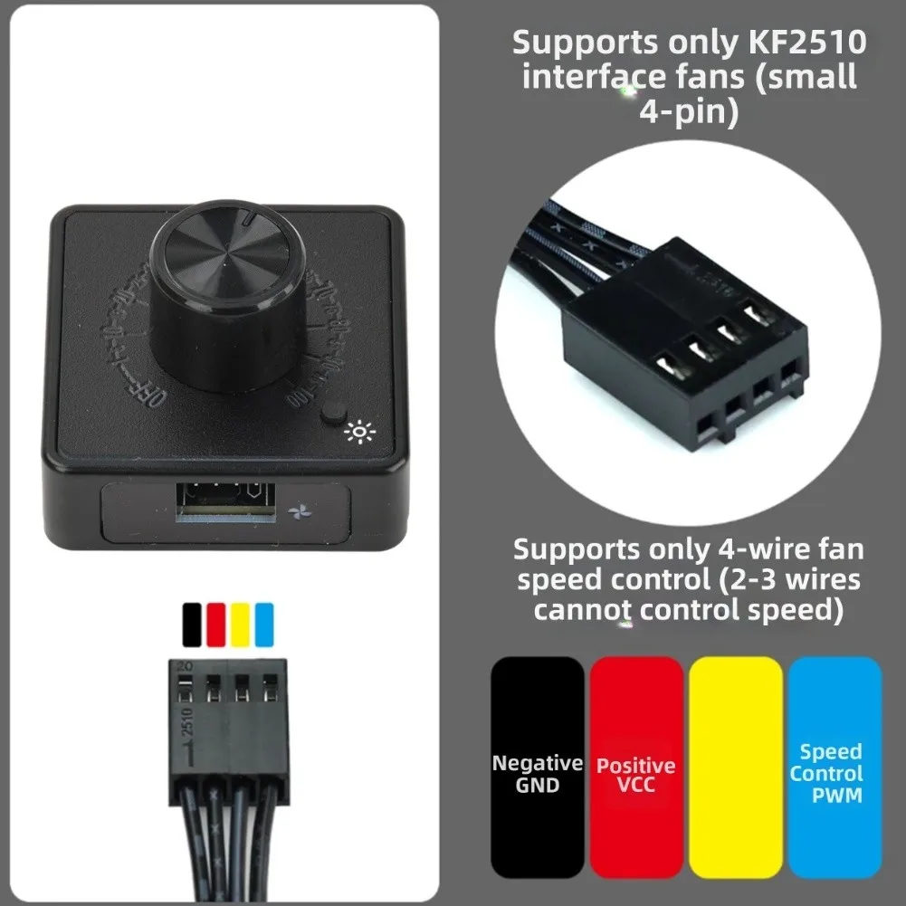 Fan Velocity Control Unit with 4 Wire For pwm Input for Adjustable and For Power Delivery Quick Charge Function