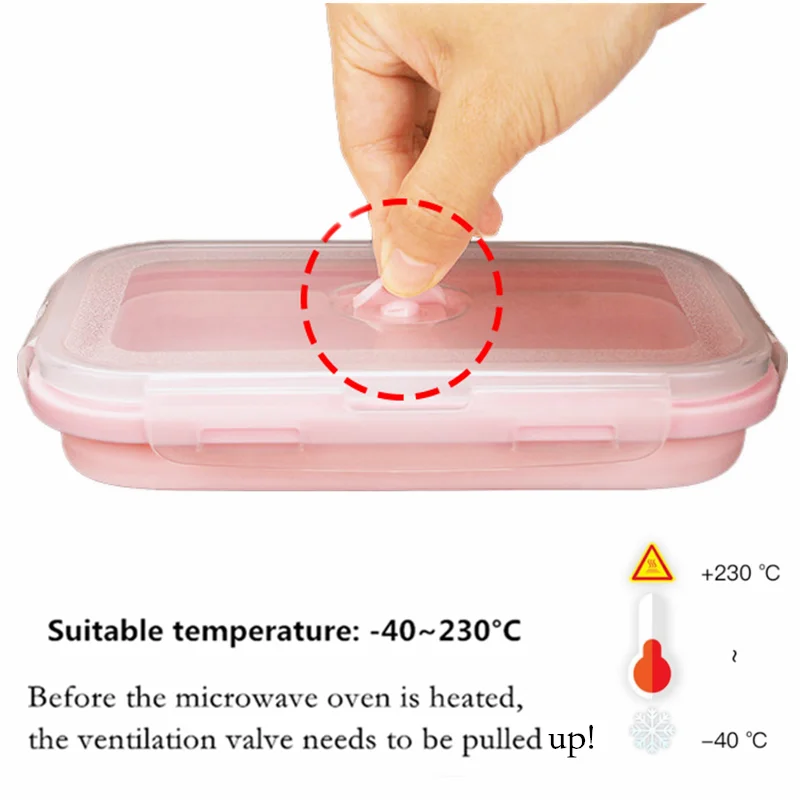 Silicone Lunch Box 4-piece Set Refrigerator Microwave Crisper Food Grade Portable Lunch Box Student Lunch Box Folding Bowl