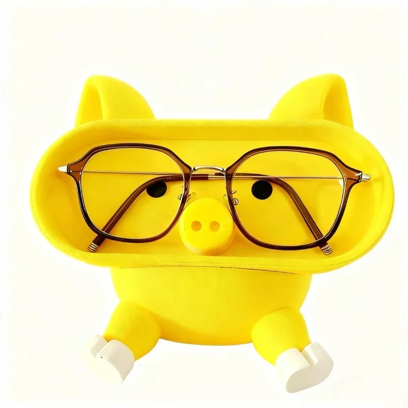 Cute and Interesting Pig Glasses Storage Box Office Desktop Storage Box Entrance Key Storage Miscellaneous Storage Phone Holder