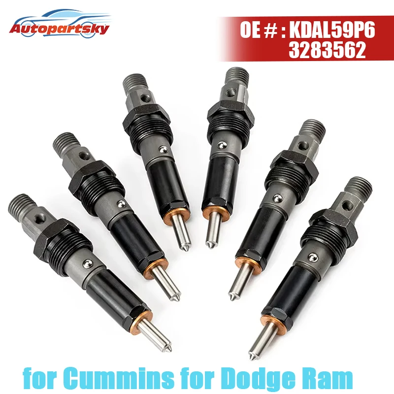 

1/6x KDAL59P6 топливная форсунка для Cummins для Dodge Ram 2500 3500 5,9 л 6BT 12 клапан 3283562 0432133844 768 215 л.с. 6БTAA 6BT