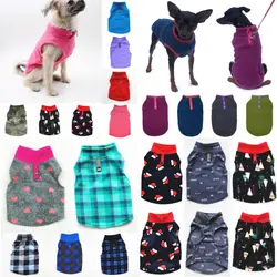 Warm Fleece Pet Dog Clothes Autumn Winter Thickened Vest Coat Small Medium Dogs Sweater Costume With Traction Ring Pet Supplies