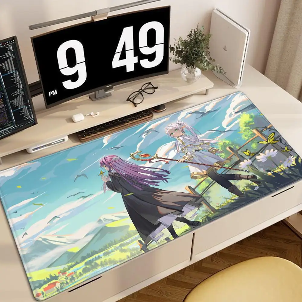 

Kawaii Anime Girl Mouse Pad Sousou No Frieren Beyond Journey End Keyboard Rug Laptop Lotus Flower Gaming Mousepad PC HD Desk Mat