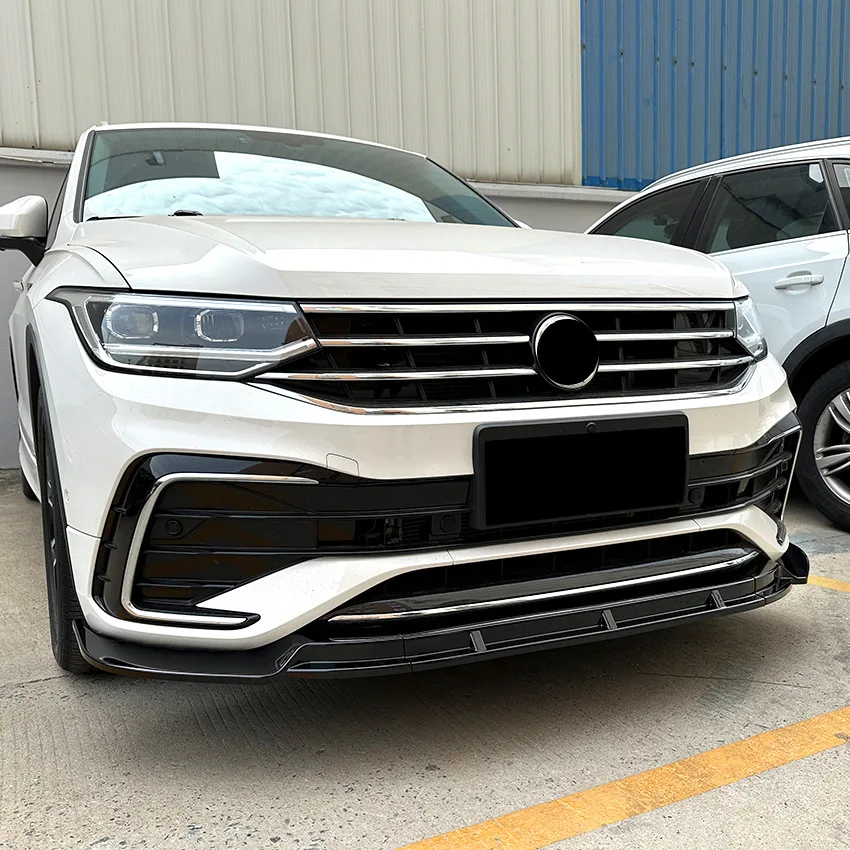 Car Front Bumper Lip Splitter Diffuser Body Kits Spoiler Bumper Guard Protector Auto Accessories For VW Tiguan Rline 2021-2023