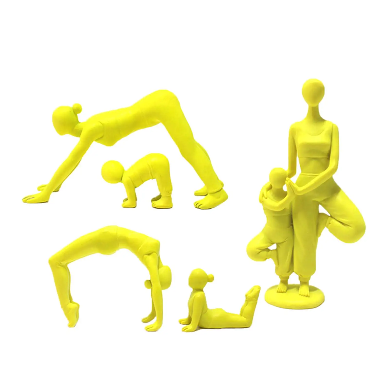 Parent Child Yoga Statue Modern Decor Art Sculpture Yoga Pose Figurine Spiritual Desk Ornament for Shelf Desktop Indoor Bedroom