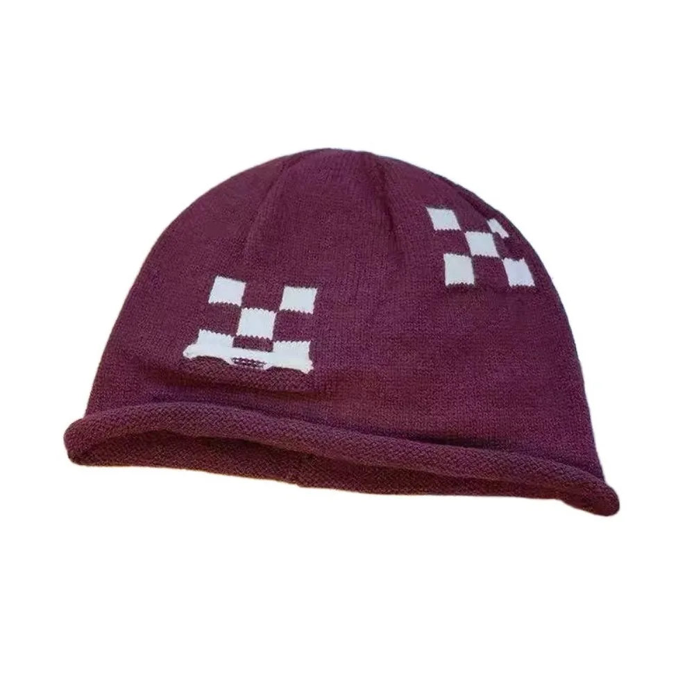 

Fashion Drawstring Knitted Hat Warm Cold Proof Pullover Cap Plush Ear Protection Hat Autumn Winter
