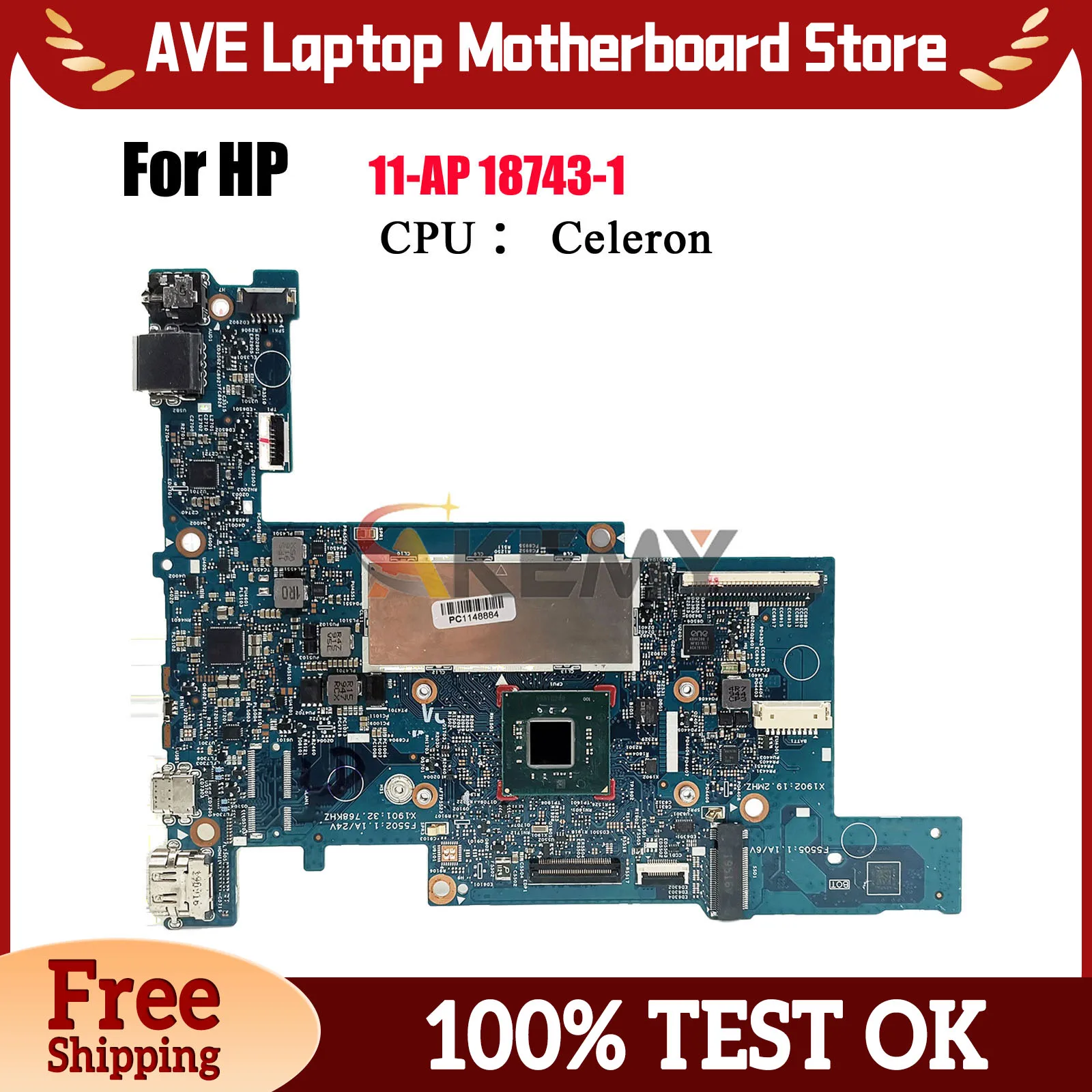 

18743-1 для ноутбука HP Pavilion X360 11-AP 11M-AP, материнская плата с процессором N5000, 2 ГБ 4 ГБ ОЗУ, 100% полностью протестирована
