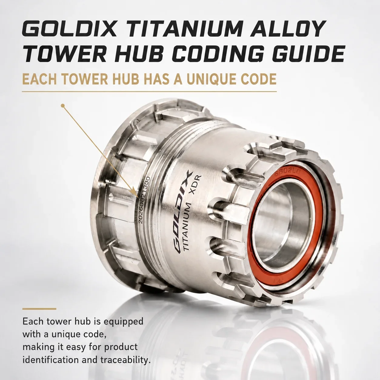 GOLDIX Titanlegierung Freilaufkörper MTB HG XD MS Road HGR XDR MSR Kompatibel mit den Meisten GOLDIX Nabenmodellen Leichtgewichtig Langlebig – Detail 7