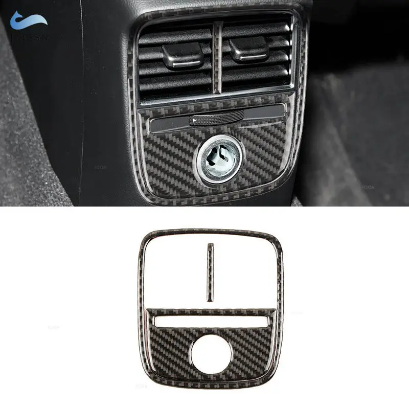 

3pcs Car Interior Rear Air Conditioning Outlet Vent Frame Stickers Trim For Audi A3 S3 RS3 8V 2013-2019 Soft Carbon Fiber