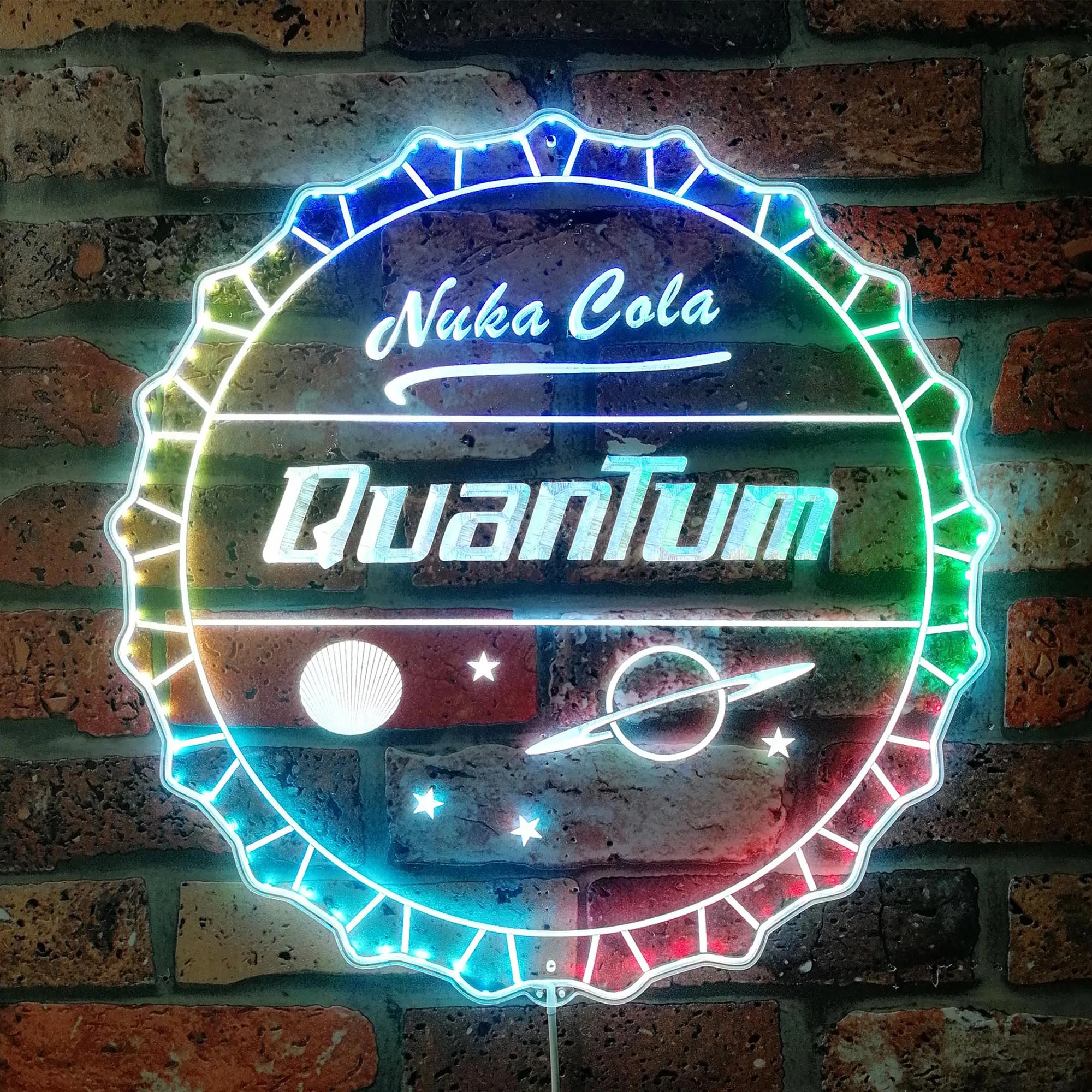 Nuka Cola Quantum Dynamic RGB Edge Lit LED Sign, Game Room Decor, Gaming Night Light