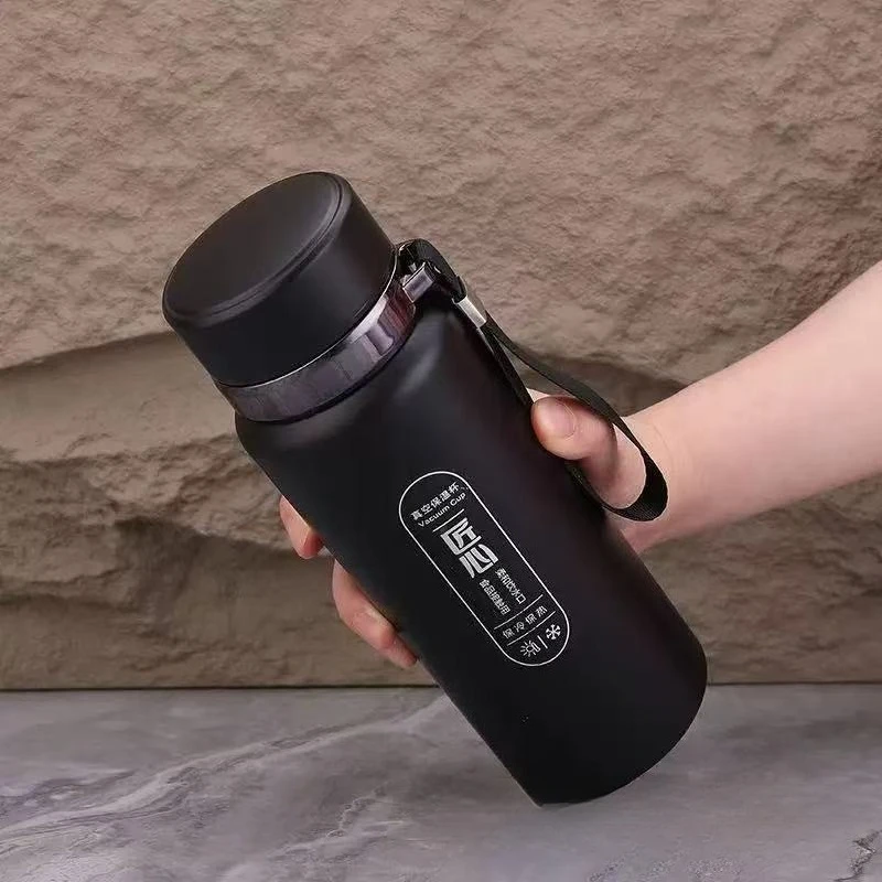 

Простая мужская и женская деловая чашка из нержавеющей стали 304, слинг большой емкости, портативный спортивный чайник на открытом воздухе, чайная чашка