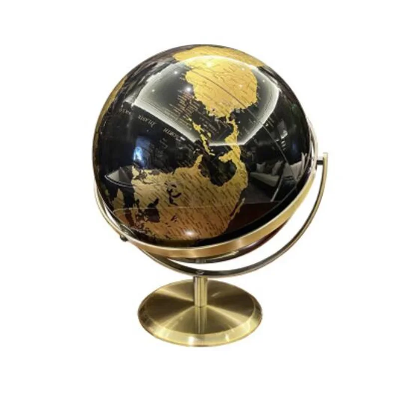 Full English World Globe Sphere Diameter 20cm Desk Teaching Globe Metal ABS Dual Axis 720° Rotation Office Light Luxury Crafts