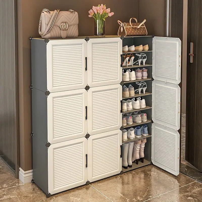

shoe cabinet, household, door, simple, storage, artifact, space saving, dust proof, shoe box, layered