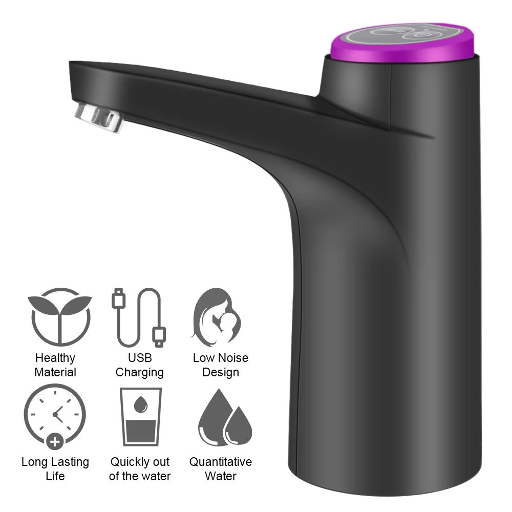 Electric Water Pump Touch Control USB Charging Portable Button Dispenser Gallon Bottle Drinking Switch Automatic Water Dispenser