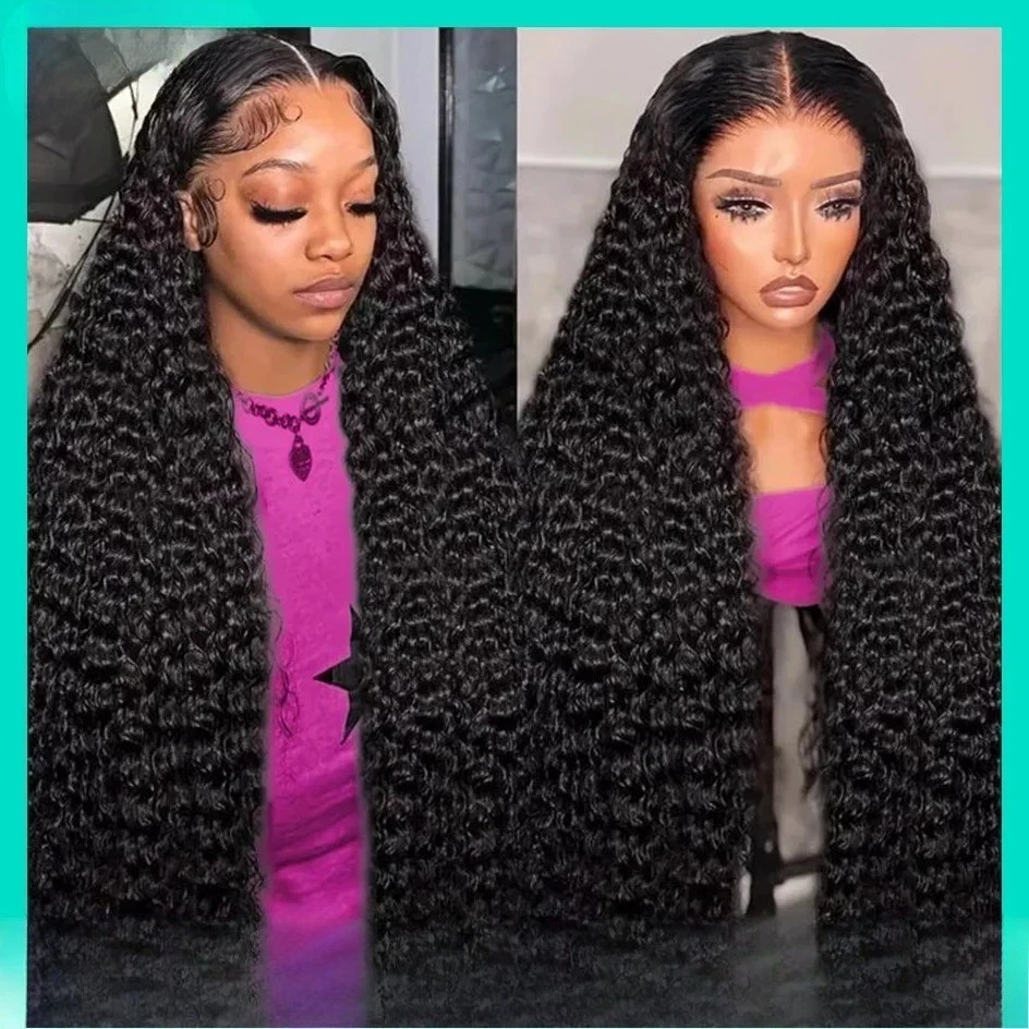 

13X4 13X6 Water Wave Hd Прозрачные парики фронта шнурка Глубокая волна Кружева фронтальная часть Предварительно выщипанные вьющиеся парики из 100% человеческих волос Плотность 250