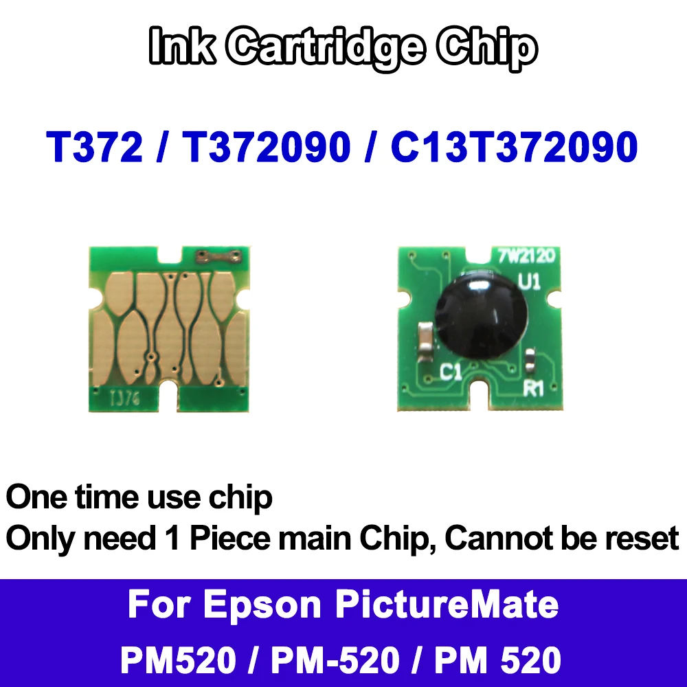 T372 T372090 C13T372090 Refill Ink Cartridge Chip For Epson PictureMate PM520 PM-520 PM 520 Printer Disposable chip