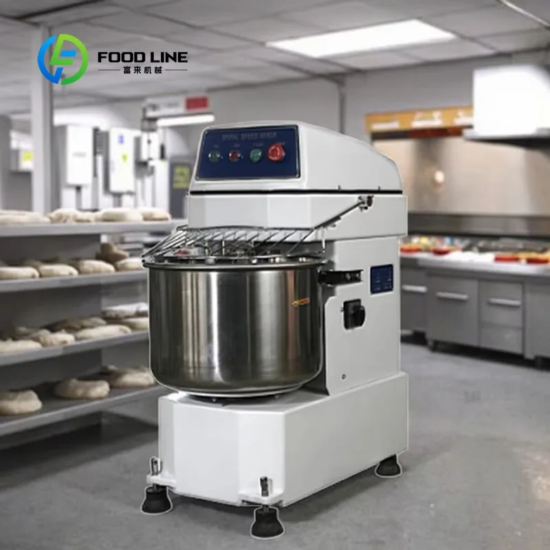 Tamaño personalizado comprar productos comerciales horneados pizza pan masa mezclador espiral molino de harina venta 30l 40l 50l 60l