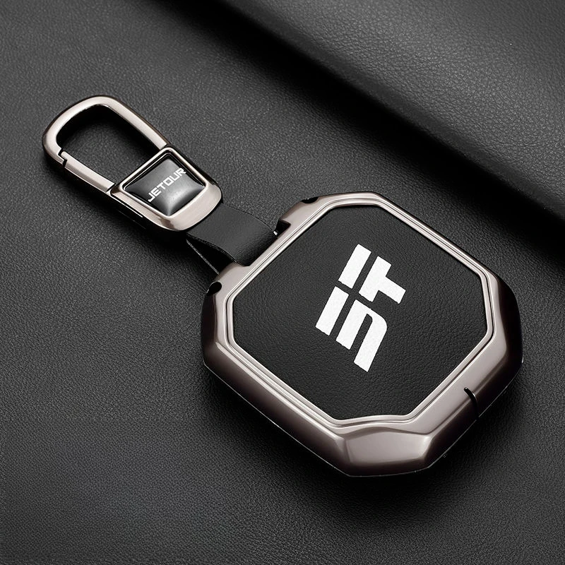 

For JETOUR Traveler L T2 T1 PRO 2024 Car Keychain Key Fob Remote Cover Case Shell Zinc Alloy Ring Holder Buckle Car Accessories