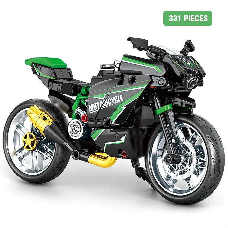 Stad Retro Technische Moto Auto Bouwstenen Racing Motobike Voertuig Bakstenen Speelgoed Motorfiets Model Bouwsteen Ornamenten Cadeau - afbeelding 1