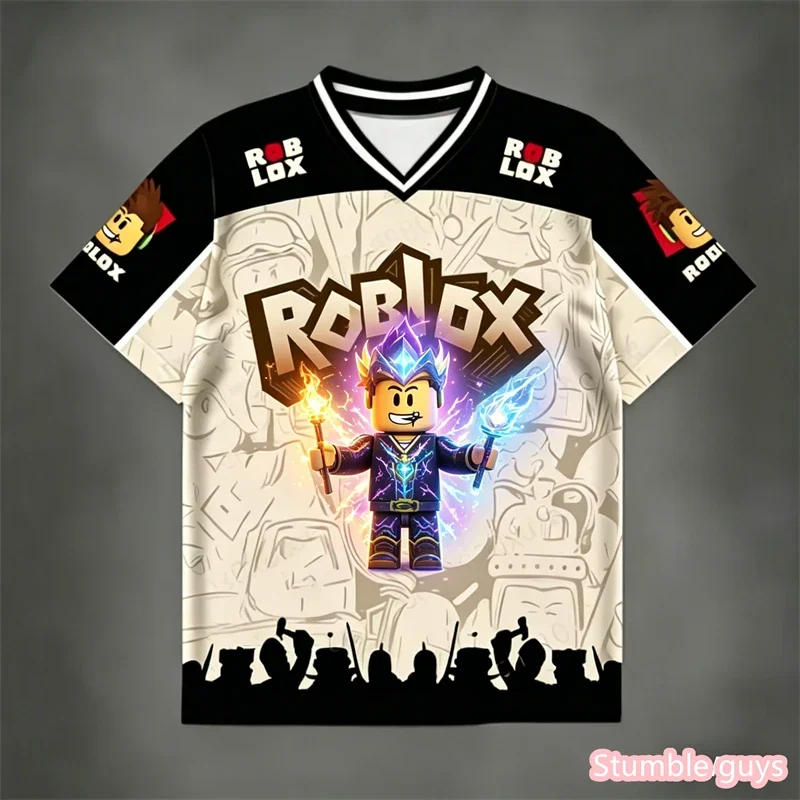 Boys Summer Casual Roblox T Shirt Fashion Game Theme Print K