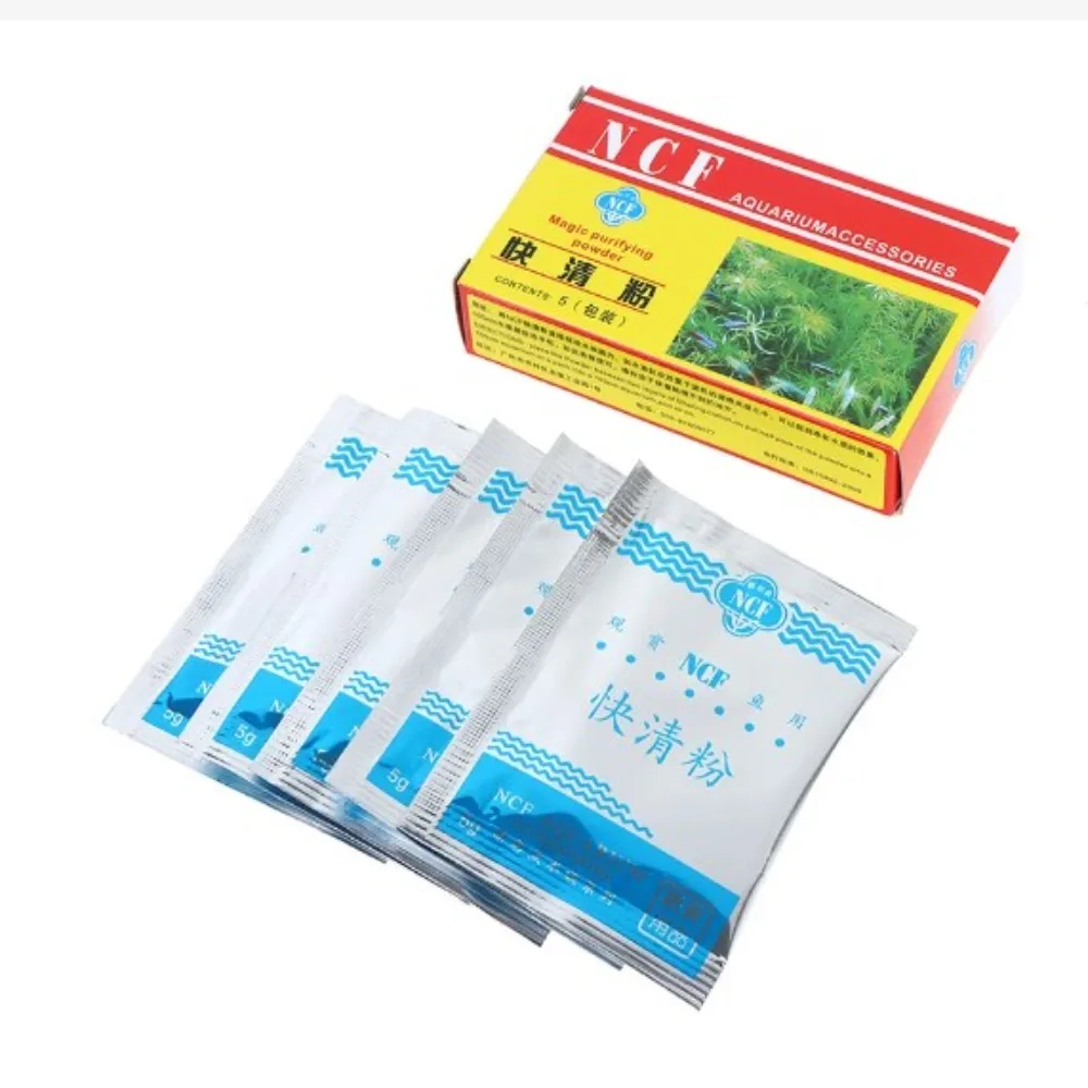 5Pack/Box Aquarium Water Magic Purifying Powder Eco-aquarium Fast Water Cleaning Fish Tank Purifier Aquarium Accessories