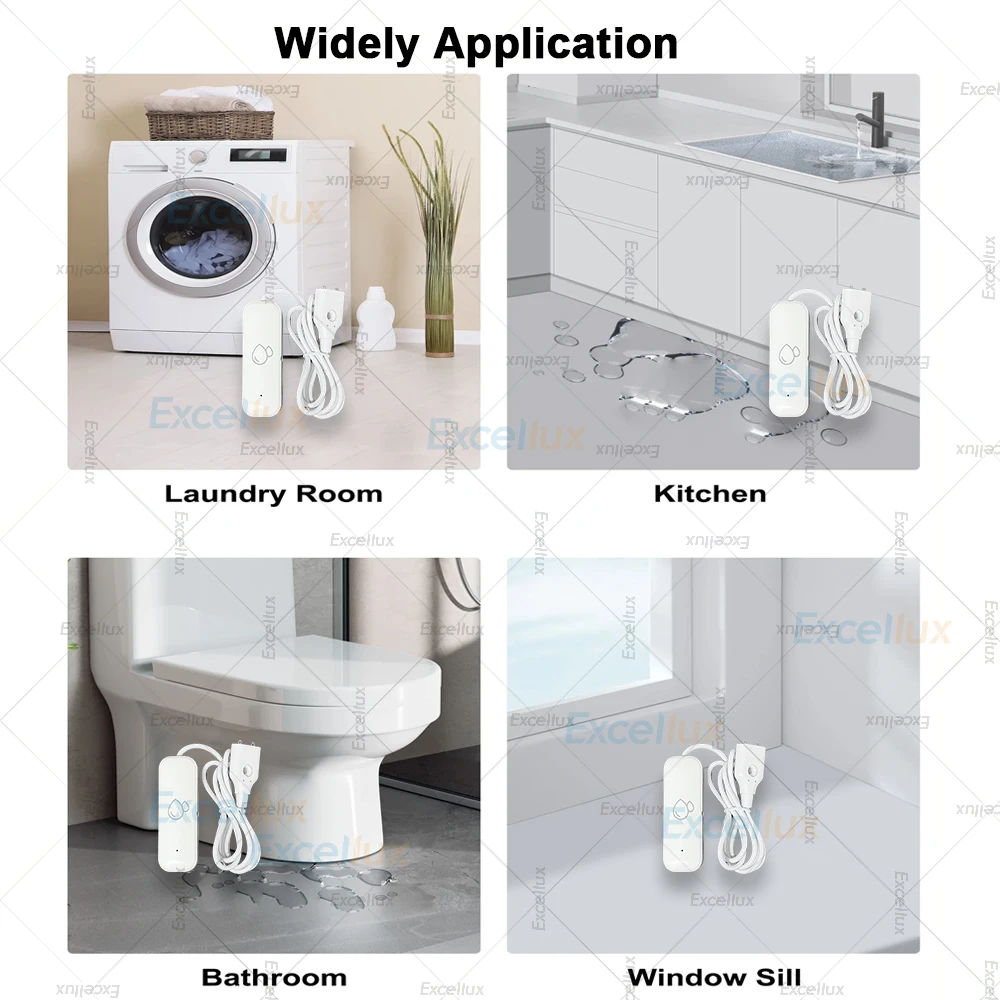 Zigbee Smart Water Leak Sensor Flood Leakage Detector Linkage Alarm Sensor for Kitchen/Bathroom,For Z2M,Zigbee Gateway Required view 6