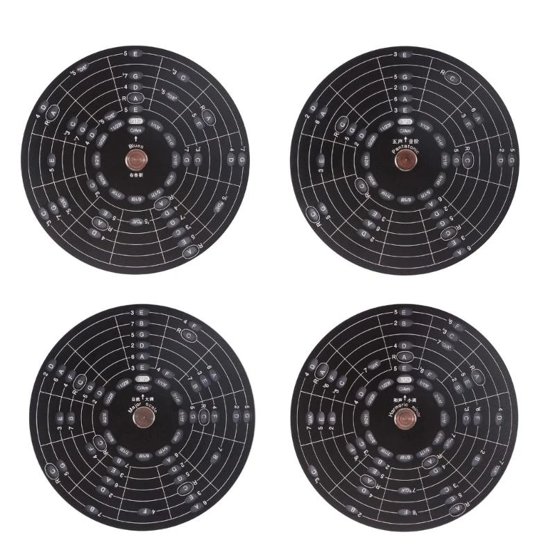 Portable Guitar Scale Learning Systems Guitar Scale Wheel Guitar Accessory Aluminum Alloy Texture Circle of Fifths Wheel