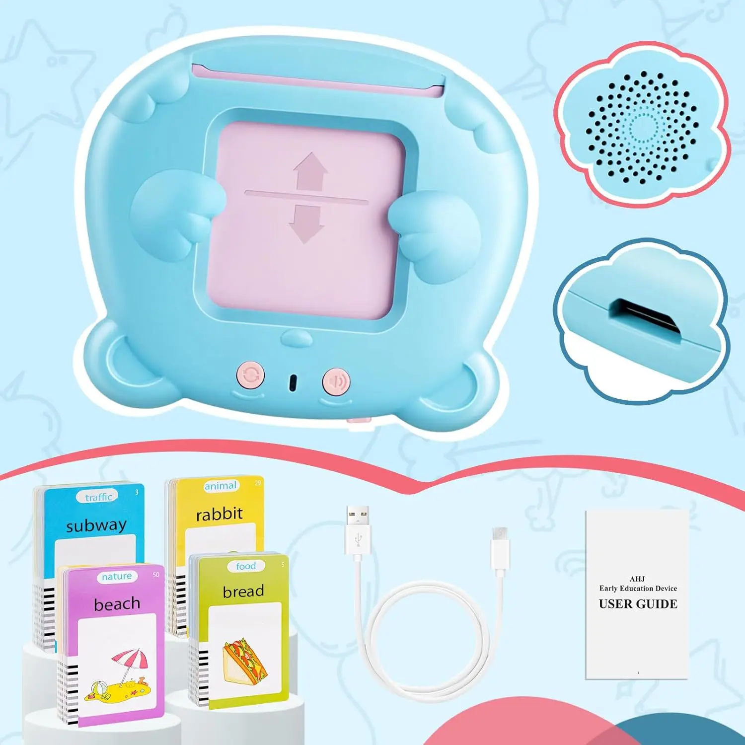 Peuter Leren Machine Praten Flash Kaarten Boeken voor 1-3 Jaar Oud Ontessori Speelgoed Voorschoolse Vroege Educatief Speelgoed voor Baby