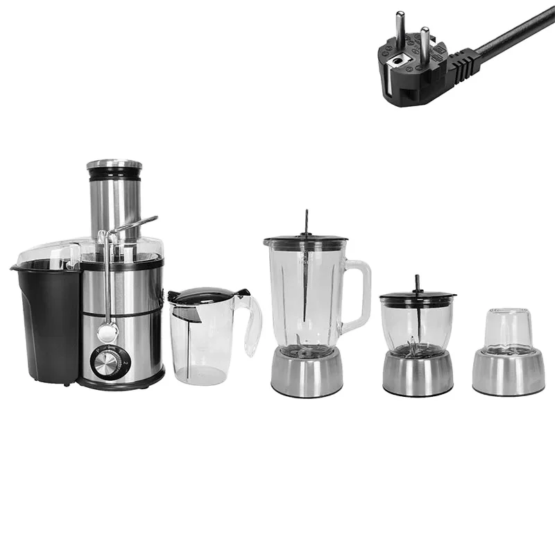 خلاط عصارة تجاري متعدد الوظائف 4 في 1، زر ضغط كهربائي للفواكه/الخضروات للمنزل