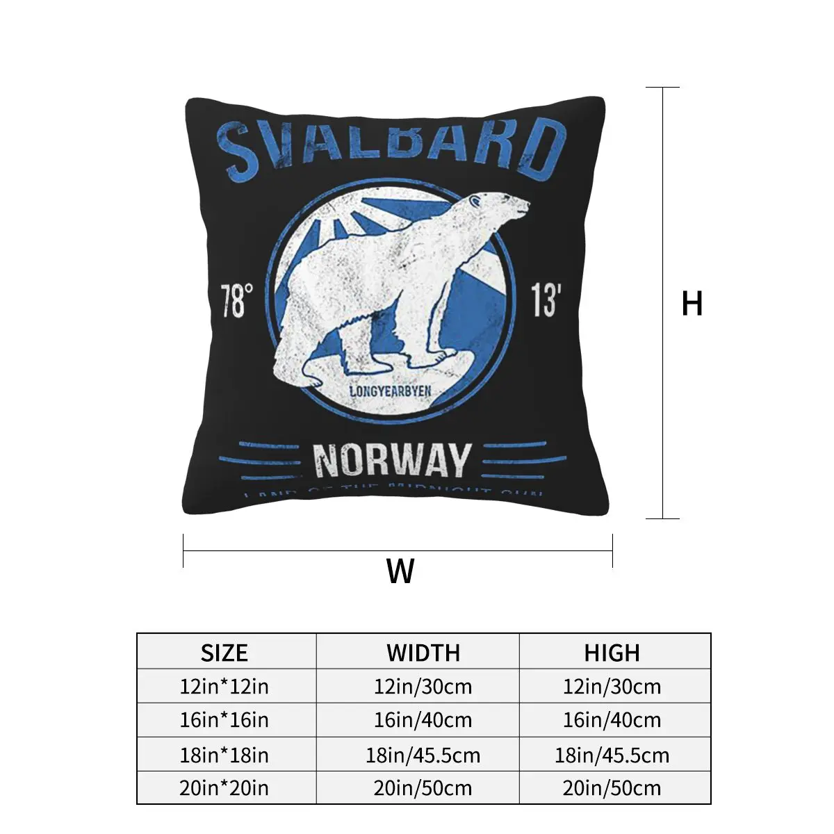 Svalbard Polar Bear Midnight Sun In Norway Square Pillowcase Pillow Cover Cushion Decor Comfort Throw Pillow for Home Bedroom