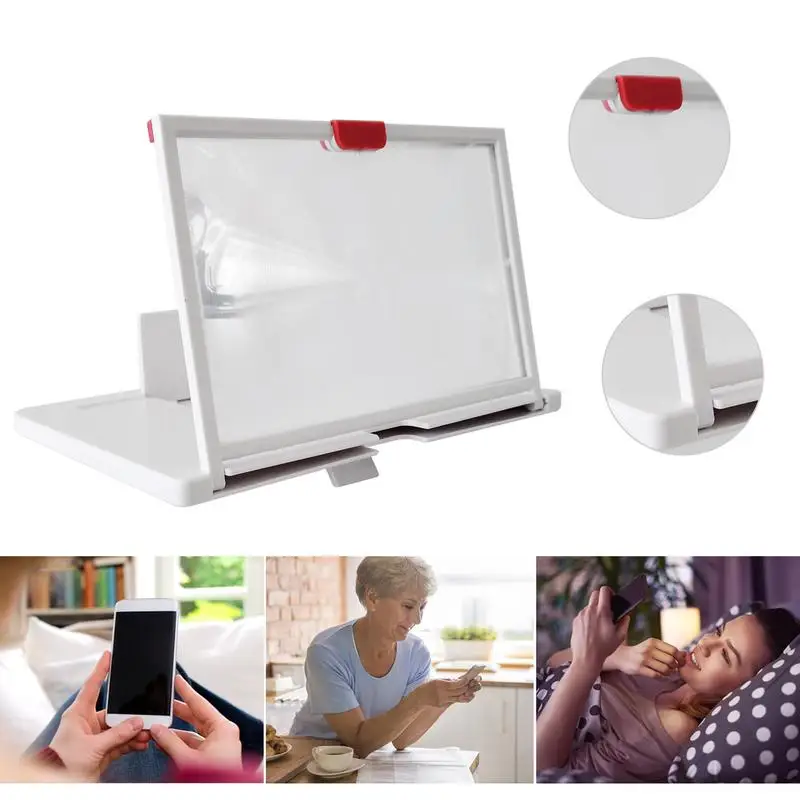 10-12inch 3D Mobile Phone Screen Magnifier High-definition Easy To Fold Video Amplifier Smartphone Stand Desktop Holder