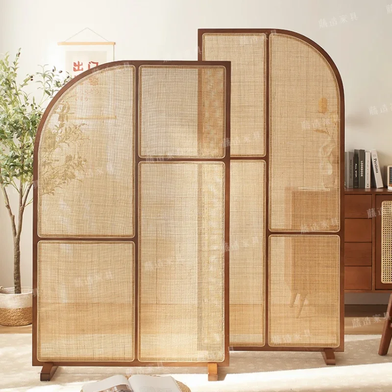 Solid wood combination living room, Zen inspired creative wooden frame, entry door, partition, seat screen, mobile Chinese style